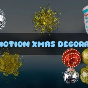 After Effects Project Stop Motion Christmas, Black and silver Christmas ornaments on dark background