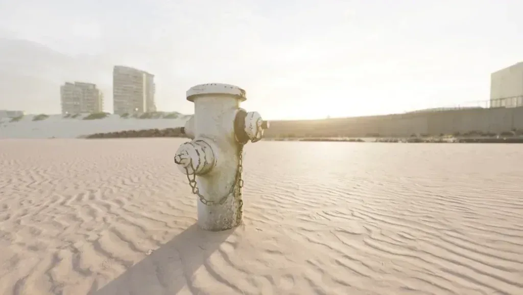 Video Footage Old Hydrant on Seaside Promenade Video