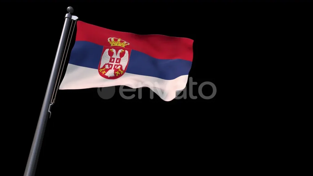 Video Footage Realistic Waving Serbia Flag National