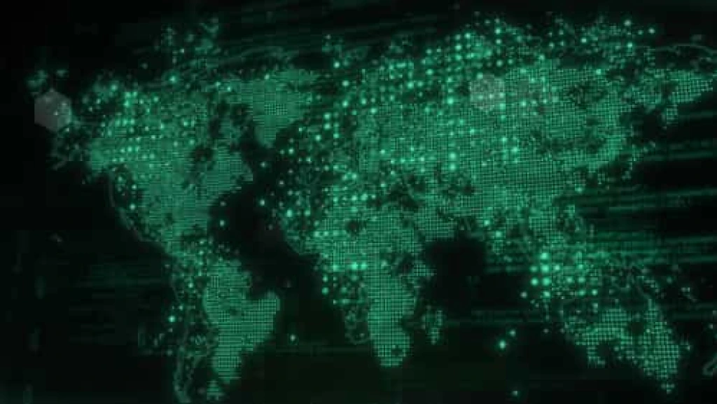 Video Footage Digital World Map Global Network