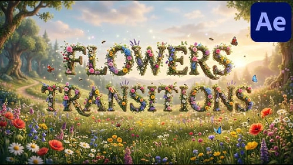 After Effects Project Floral Petal Transitions Vibrant