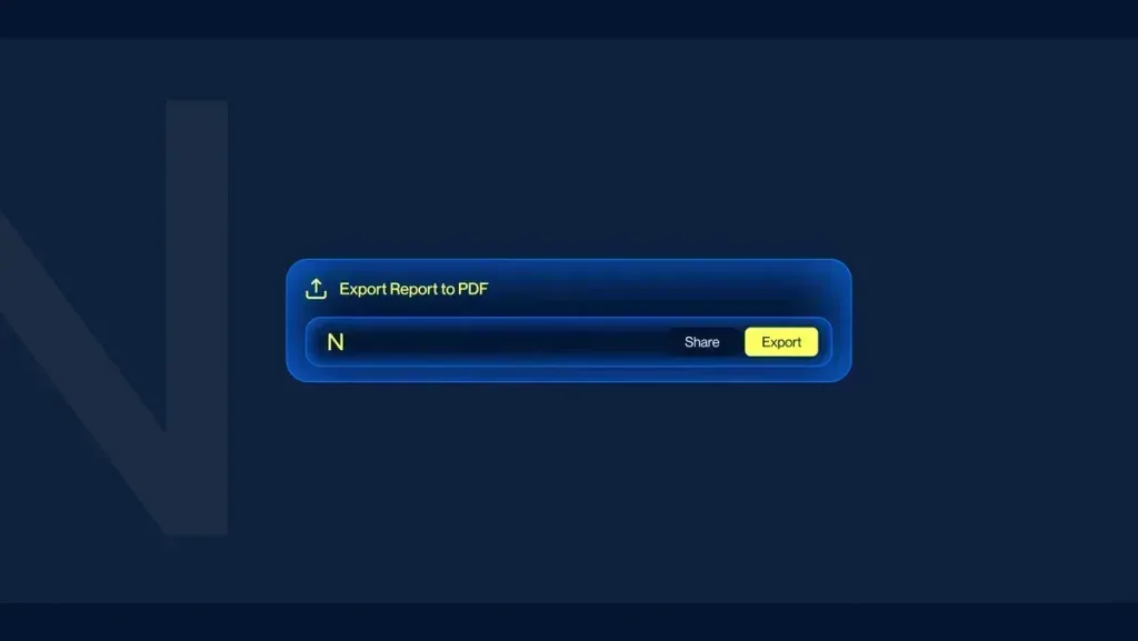 After Effects Project Dashboard Animation Showcase, Dashboard interface with export report to PDF option and buttons for…
