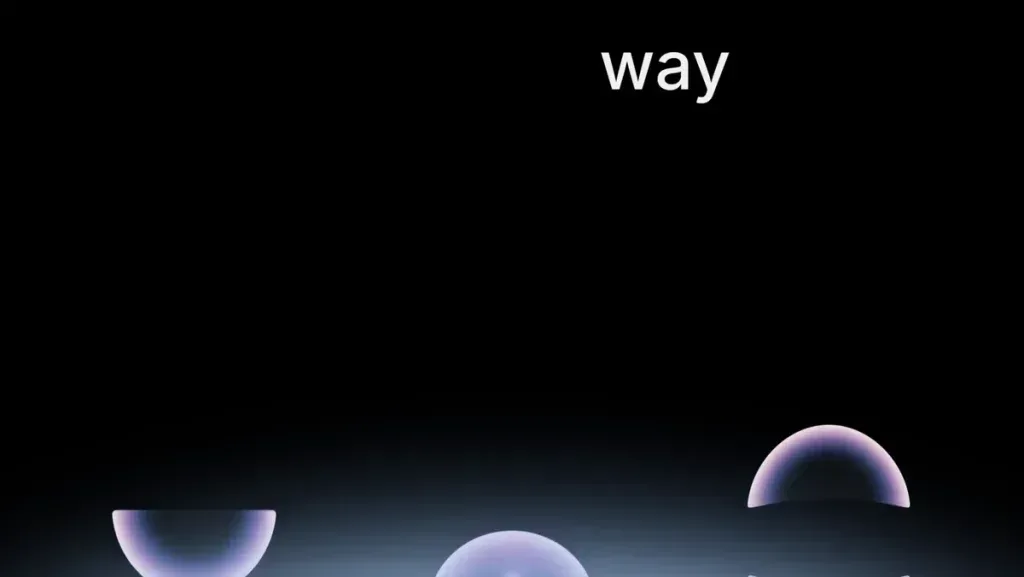 After Effects Project Dynamic Fluid Audio, Three glowing purple fluid spheres on a dark background with partial white text…