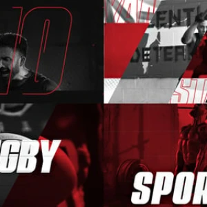 After Effects Project Dynamic Sports Event opener with yellow X and welcome text After Effects Project Dynamic Sports Event, Yellow X shape with white welcome text on dark background