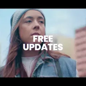 After Effects Project Dynamic Video Transitions Pack with urban scene After Effects Project Dynamic Video Transitions, Young woman wearing a knit hat and denim jacket outdoors with urban…