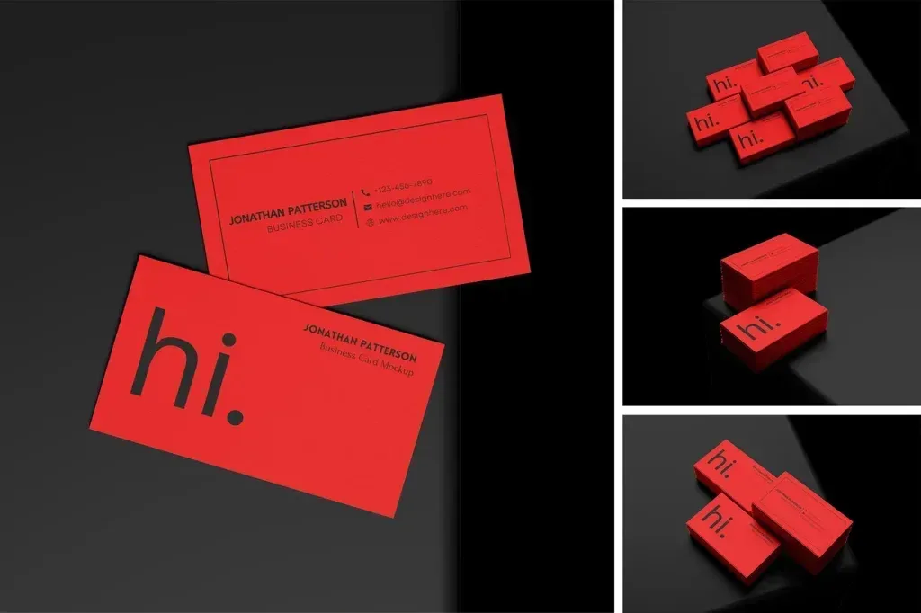 PSD Mockup Business Card, 4 Landscape Scenes High