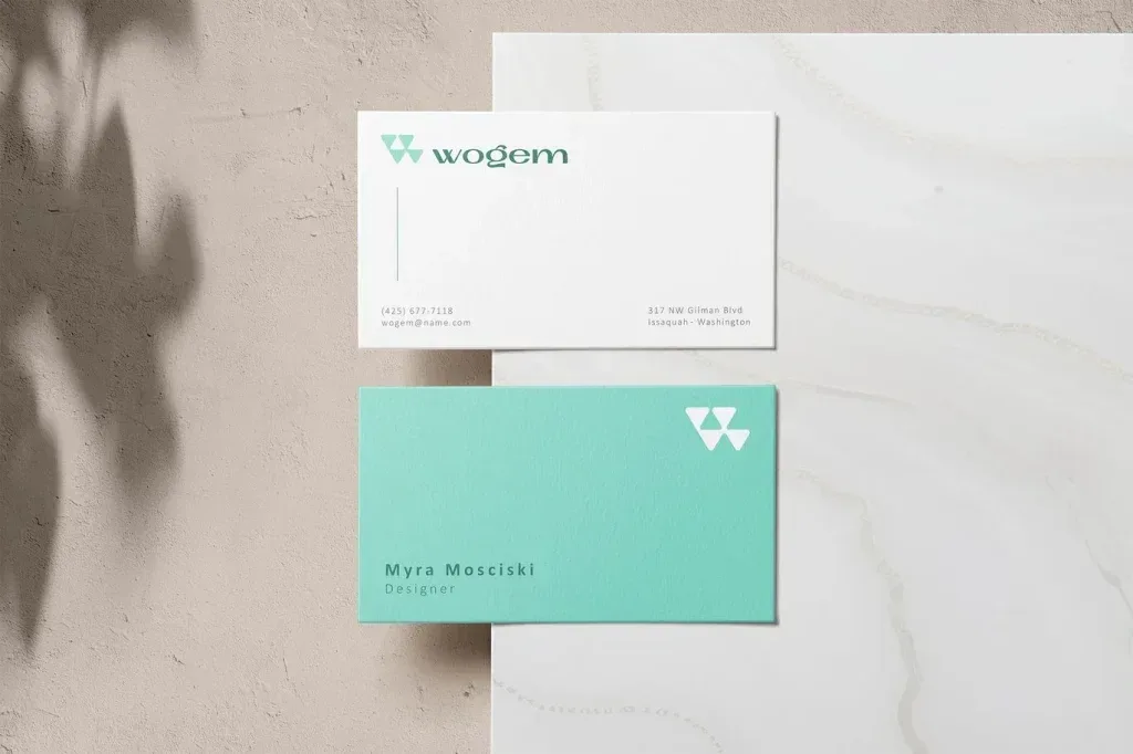 PSD Mockup Business Card on Clean Desk