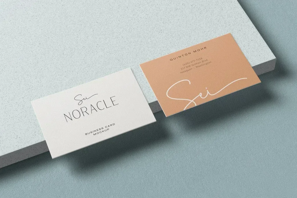 PSD Mockup Business Card on Clean Desk