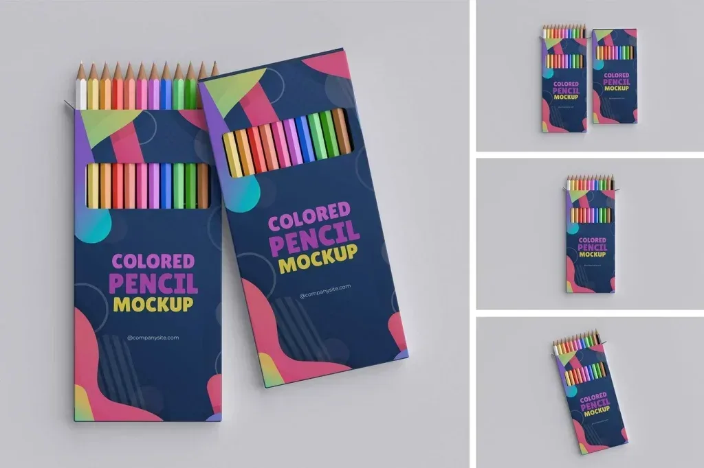 PSD Mockup Colored Pencil Design