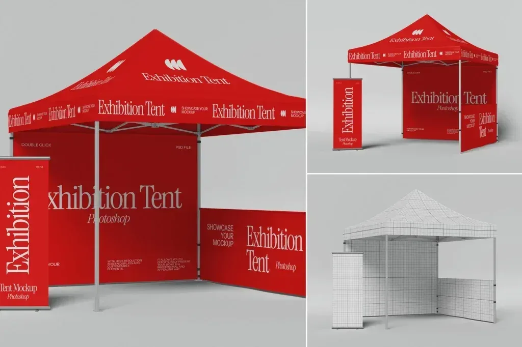 PSD Mockup Exhibition Tent Design