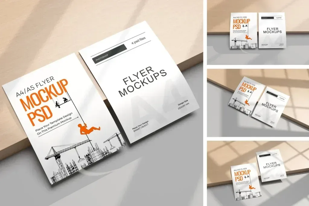PSD Mockup Flyer Realistic Display