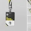 PSD Mockup ID Card with Front, ID badge mockup with lanyard and angled card views on a light gray background
