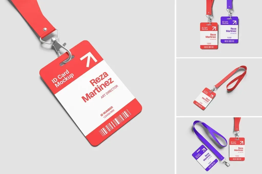 PSD Mockup ID Card with Lanyard