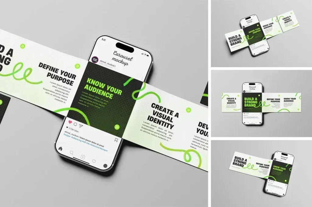 PSD Mockup Instagram Carousel Set