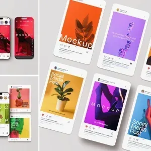 موکاپ پست اینستاگرام PSD موکاپ پست اینستاگرام PSD
