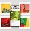 PSD Mockup Instagram Post, Instagram post mockup with a phone centered among four social media post cards