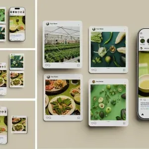 موك أب مجموعة وسائل التواصل الاجتماعي على إنستغرام PSD موك أب مجموعة وسائل التواصل الاجتماعي على إنستغرام PSD