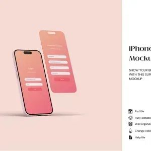 موك أب PSD جهاز آيفون 15 بلس