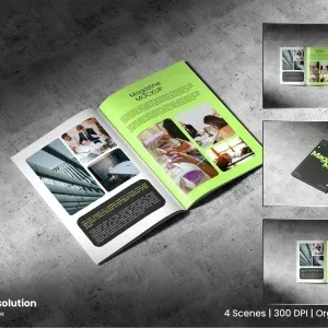 موك أب لصفحة مجلة مع 4 ملفات PSD موك أب لصفحة مجلة مع 4 ملفات PSD