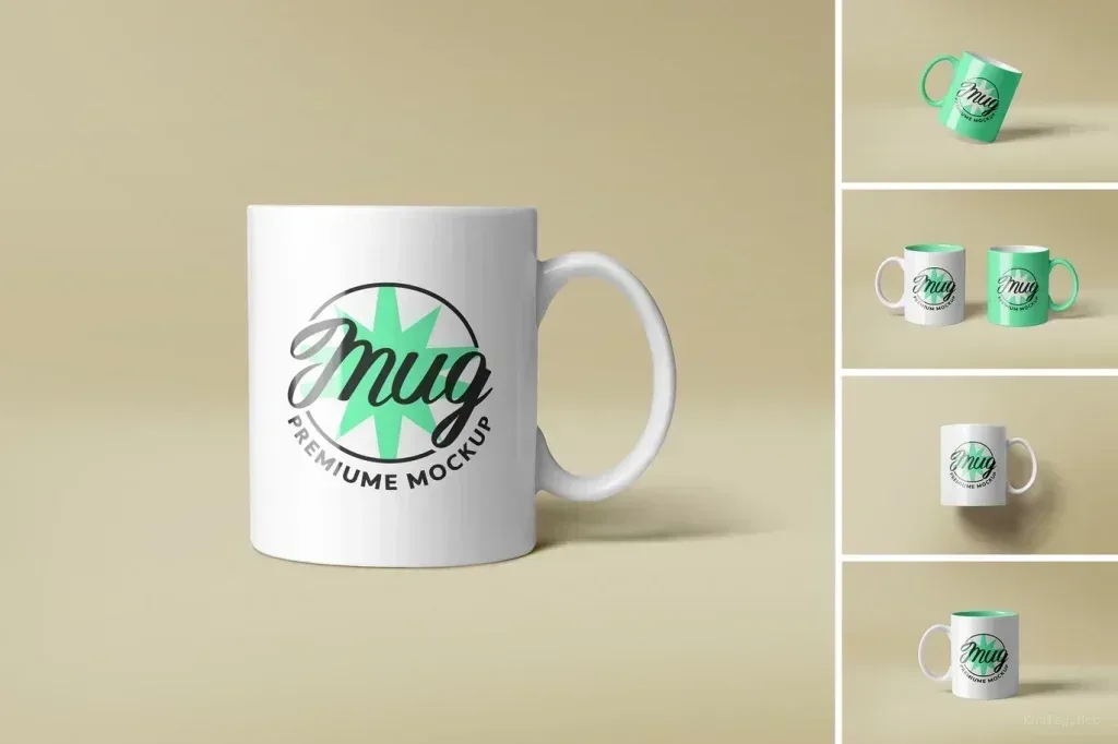 موکاپ PSD ماگ برای ارائه برندینگ