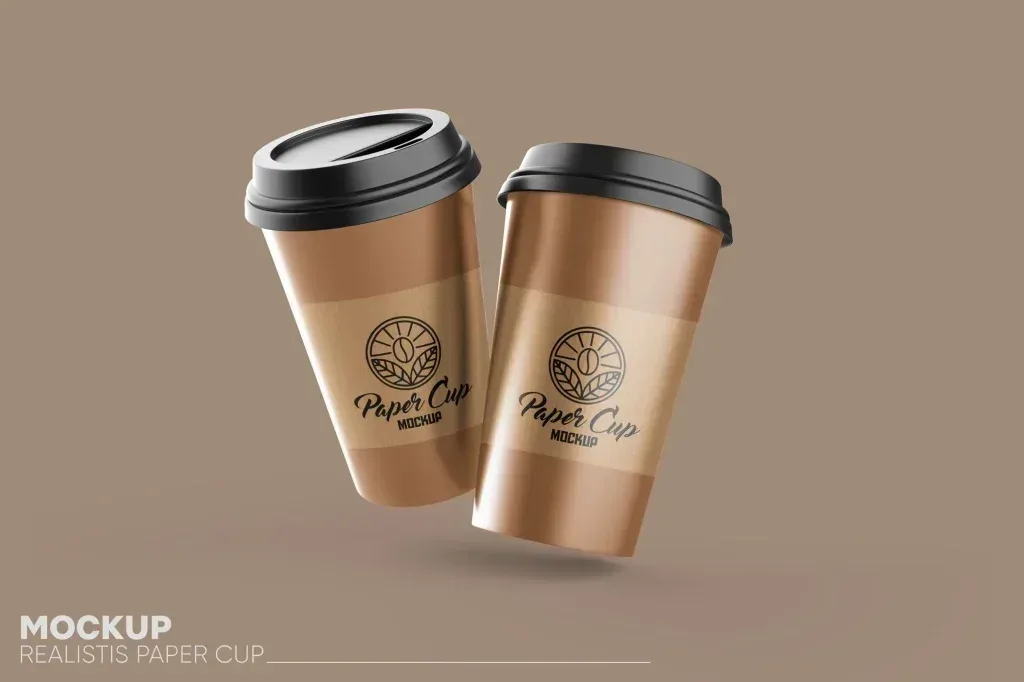 PSD Mockup Paper Cup Food Design