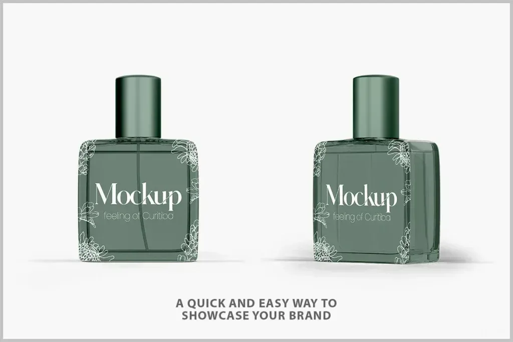 موکاپ PSD بطری عطر با اسمارت آبجکت