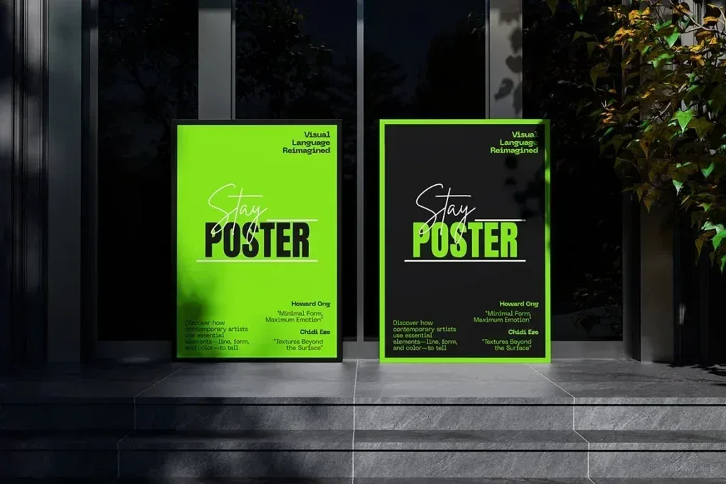 موکاپ PSD پوستر مجموعه ۳ عددی