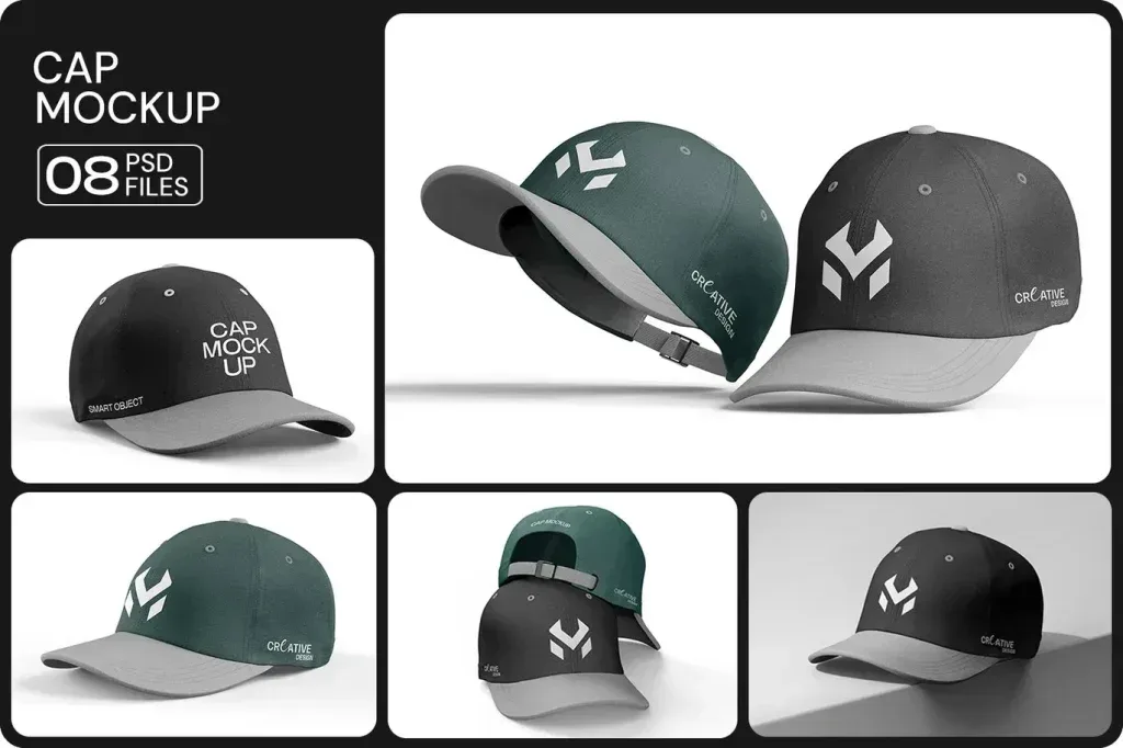 PSD Mockup Realistic Cap for Branding Design Logo