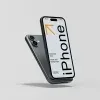 PSD Mockup Realistic iPhone Set, Two angled iPhones on a light background, one showing a blank screen mockup and one rear…