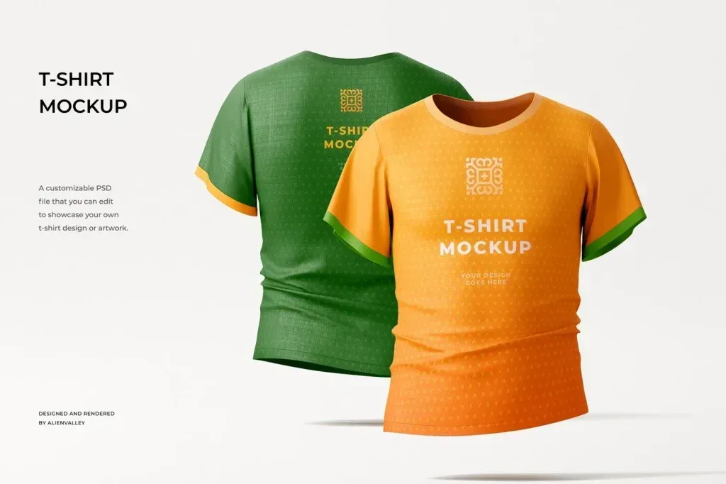 PSD Mockup T-Shirt Front Back View