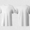 PSD Mockup T Shirt on Model, White T shirt shown front and back on a transparent background