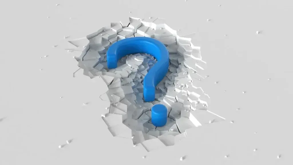 Video Footage 3D Question Mark Wall Break Reveal