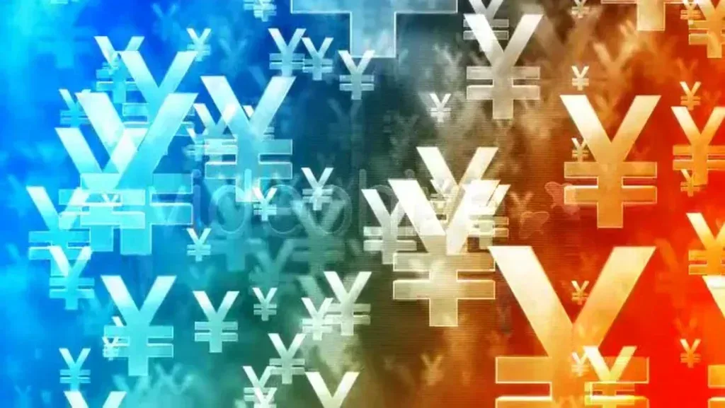 Video Footage Floating Yen Symbols Financial Animated