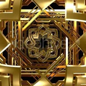 Golden Art Deco Loop Geometric Tunnel Stock Footage Golden Art Deco Loop Geometric Tunnel Stock Footage