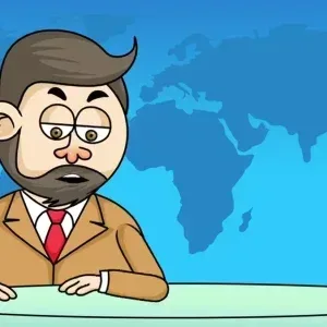 فوتیج گوینده خبر با نقشه جهان فوتیج گوینده خبر با نقشه جهان
