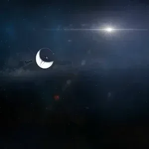 Spacecraft Logo Reveal with Lens Flare Stock Footage Spacecraft Logo Reveal with Lens Flare Stock Footage