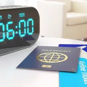 Sports Alarm Clock in Hotel Room Sunrise Stock Footage Sports Alarm Clock in Hotel Room Sunrise Stock Footage