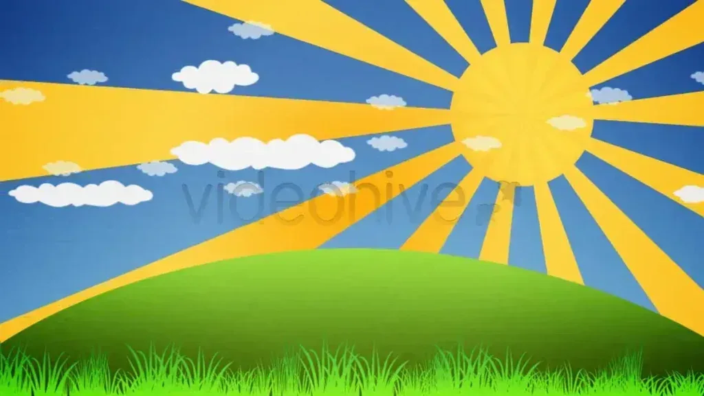 فوتیج کارتونی بهاری کودکان طبیعت