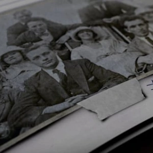 After Effects Project Vintage Photo Album, Vintage black and white photo of a group of people in formal attire