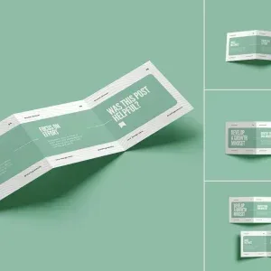 Square Trifold Brochure Mockup PSD Square Trifold Brochure Mockup PSD
