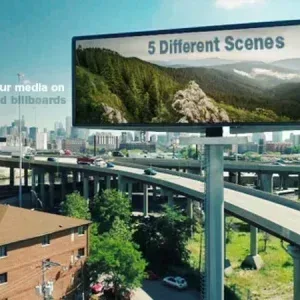 After Effects Project Urban Billboard Ads Display Video with Scenic Billboard After Effects Project Urban Billboard Ads, Urban billboard displaying scenic nature image above city highway