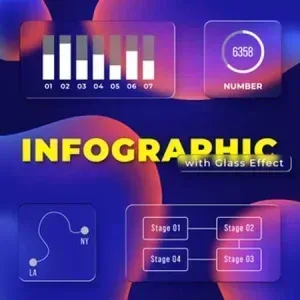 After Effects Project Colorful Infographics Video with Glass Effect After Effects Project Colorful Infographics Video, Colorful infographic elements with glass effect on abstract gradient…
