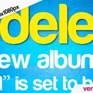 After Effects Project Promo Concert Video Promotion with Adele Album Theme After Effects Project Promo Concert Video Promotion, Bright blue and yellow graphic promoting Adele's new album 21 with…