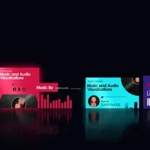 After Effects Project Audio Visualizer 0.8 Video with Colorful Music Cards After Effects Project Audio Visualizer 0.8, Colorful music and audio visualization cards with artist photo and sound wave…