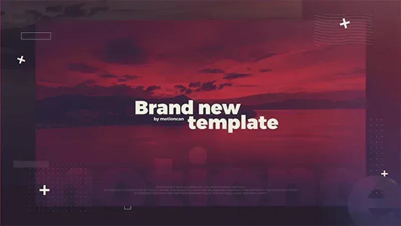 مشروع أفتر إفكت مشروع عرض شرائح، قالب عرض شرائح حديث بنص أبيض عريض على خلفية غروب حمراء