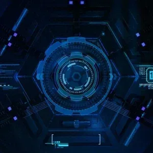 Futuristic Circular HUD Tunnel Interface Stock Footage Futuristic Circular HUD Tunnel Interface Stock Footage