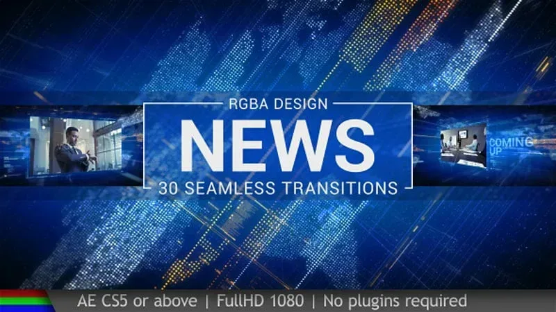 After Effects Project News Transitions Video