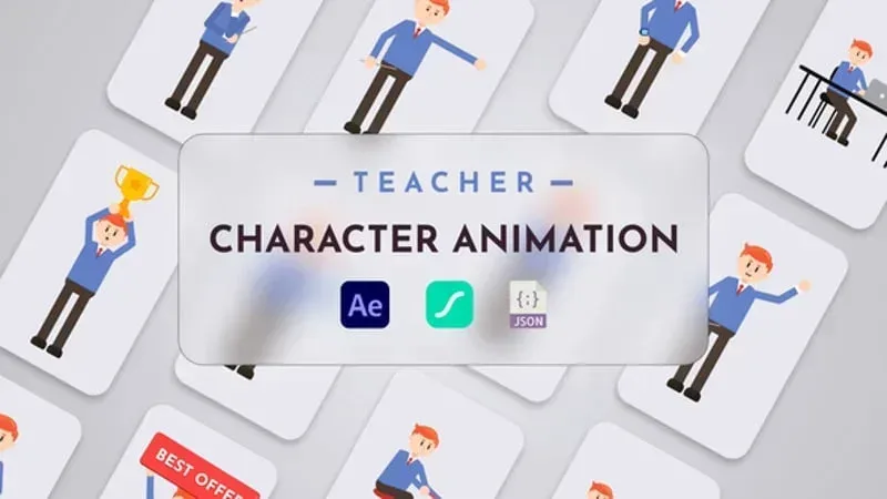 After Effects Project Teacher Character Animation Video
