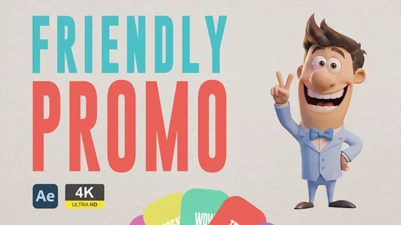 After Effects Project Cheerful 3D Character Promo