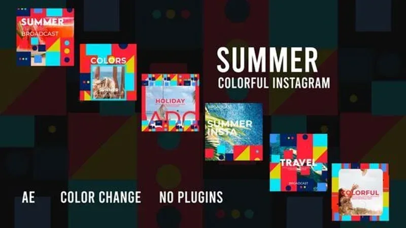 After Effects Project Colorful Instagram Post 2 Video